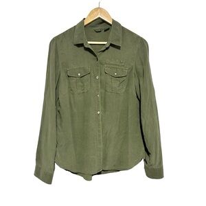 Eddie Bauer 100% Silk Blouse Lightweight Size M